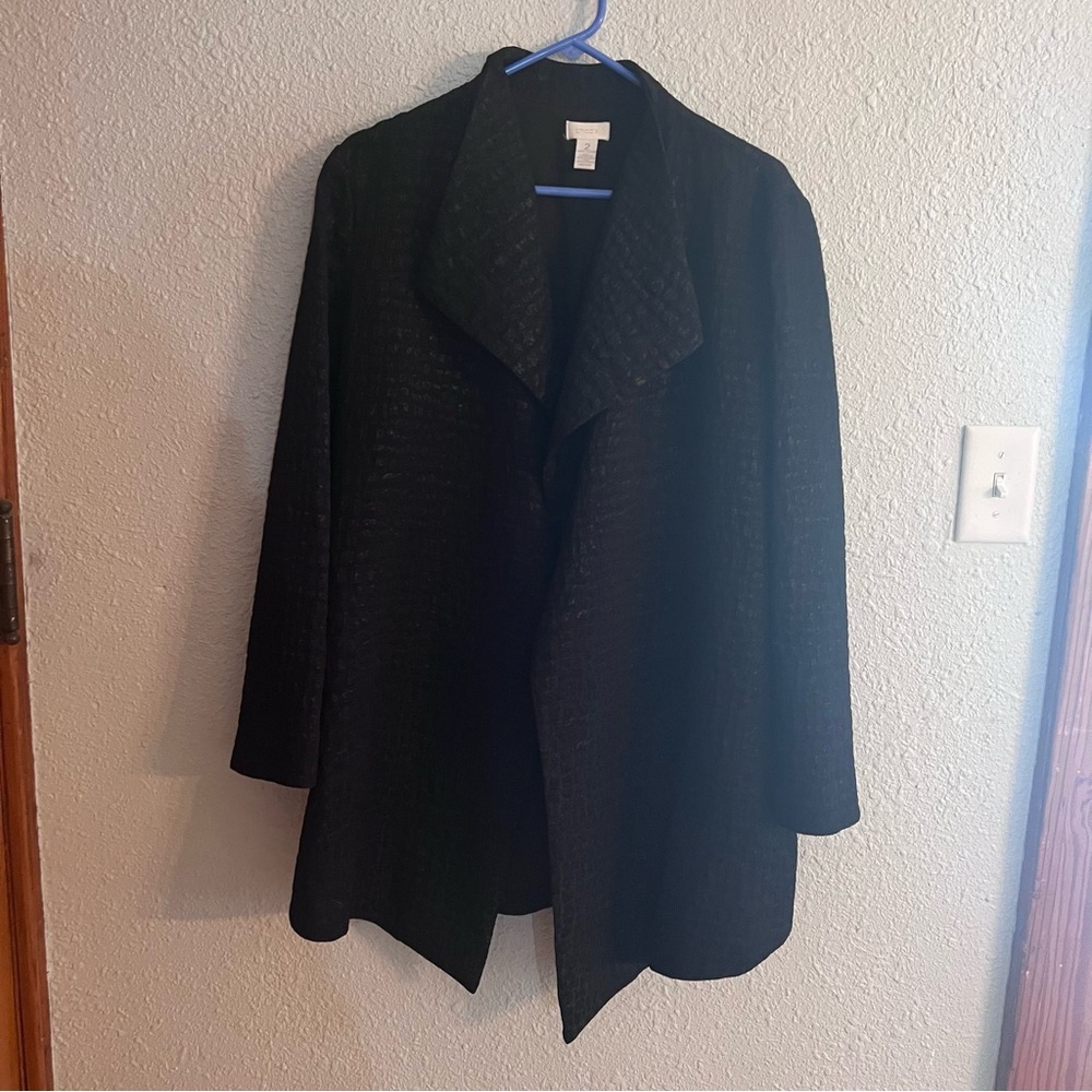 Chico's Elegant Black Textured Jacket